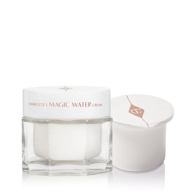 Magic Water Cream packaging with refill on white background