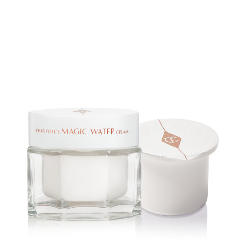 Magic Water Cream packaging with refill on white background