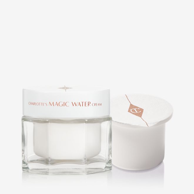 MAGIC WATER CREAM FOREVER Magic Water Cream packaging with refill on white background