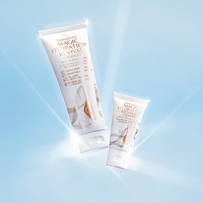 Charlotte's Magic Hydration Revival Cleanser in different sizes