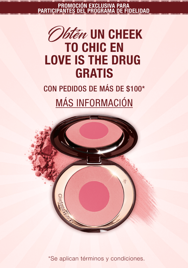 ¡EN EXCLUSIVA PARA PARTICIPANTES DEL PROGRAMA DE FIDELIZACIÓN! OBTÉN UN CHEEK TO CHIC EN ECSTASY GRATIS CON PEDIDOS DE MÁS DE $100*