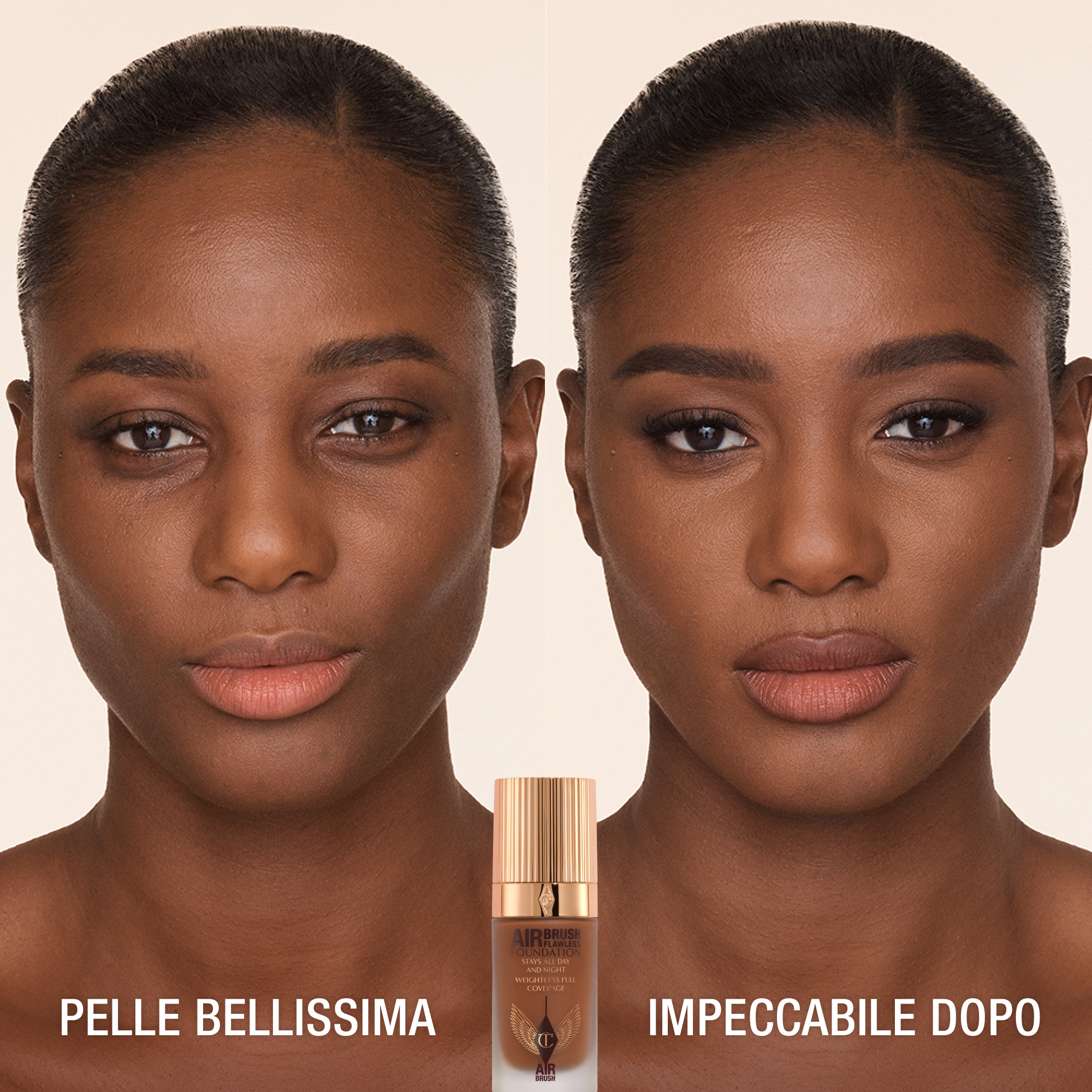 AIRBRUSH FLAWLESS FOUNDATION PRIMA E DOPO 14 Freddo