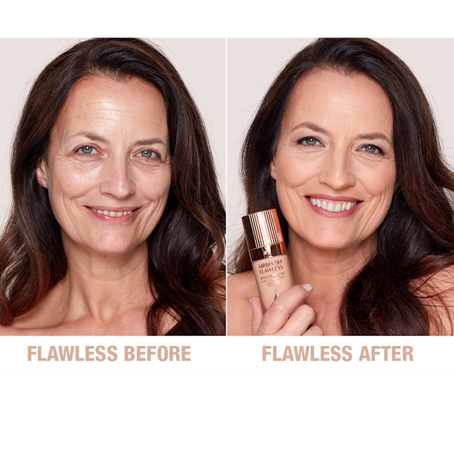 Airbrush Flawless Foundation 8 cool before and after Airbrush Flawless Foundation 8 cool before and after