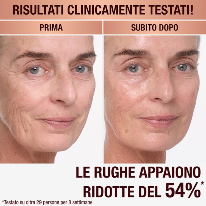 Applicazione della Magic Cream su una modella prima e dopo Applicazione della Magic Cream su una modella prima e dopo
