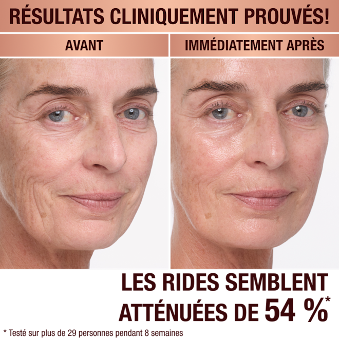 Application de la Magic Cream sur un mannequin, avant et après Application de la Magic Cream sur un mannequin, avant et après