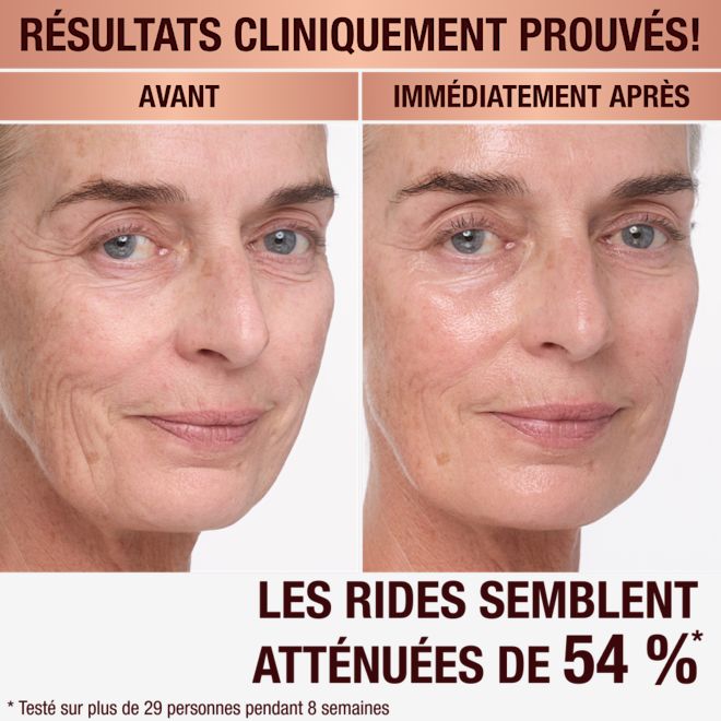 Application de la Magic Cream sur un mannequin, avant et après Application de la Magic Cream sur un mannequin, avant et après