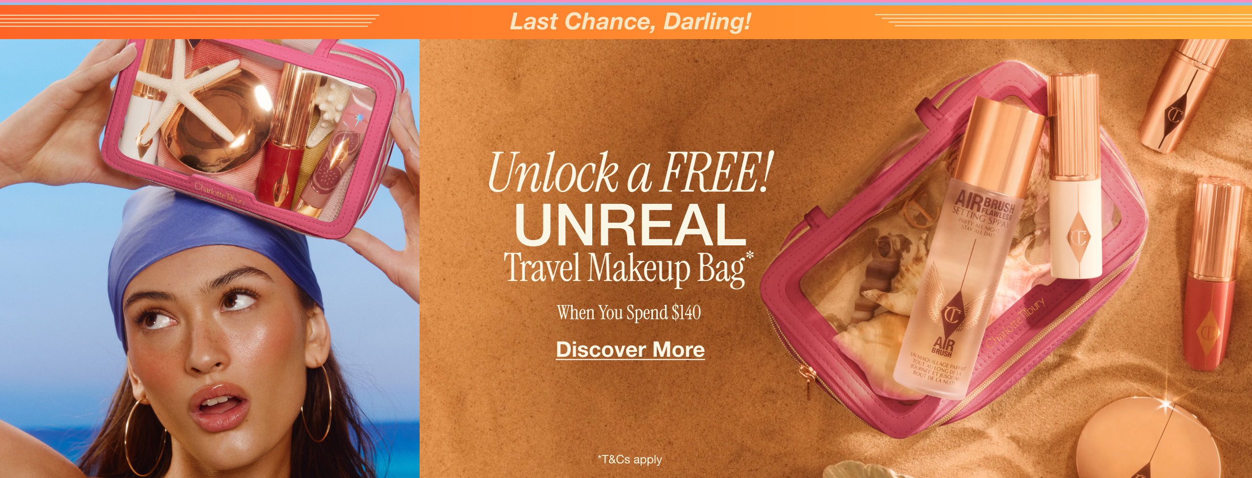 LAST CHANCE! Look + Feel UNREAL, Wherever You Go! Unlock a FREE! Unreal Travel Makeup Bag*
