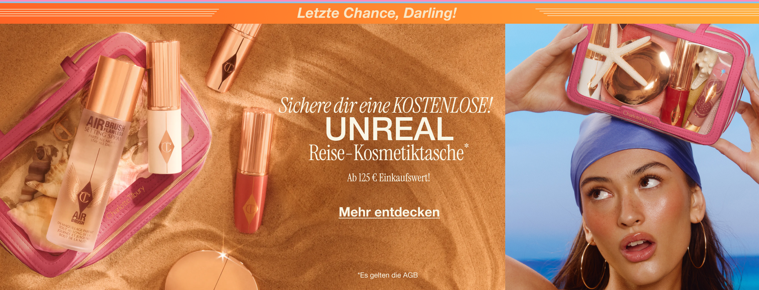 Sieh überall UNREAL aus und fühle dich auch so! Sichere dir eine KOSTENLOSE! Unreal Reise-Kosmetiktasche*
