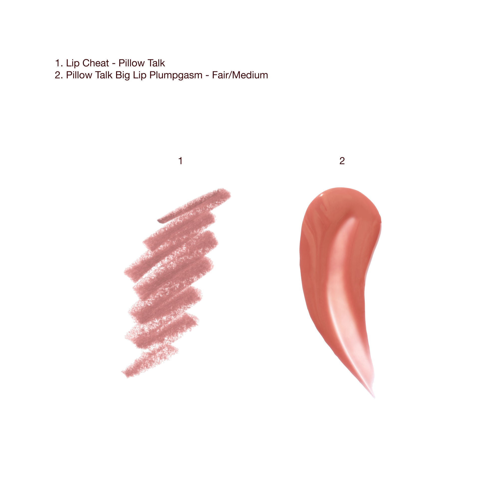 Pillow Talk Plumpgasm Lip Kit - Fair Texture Swatch
