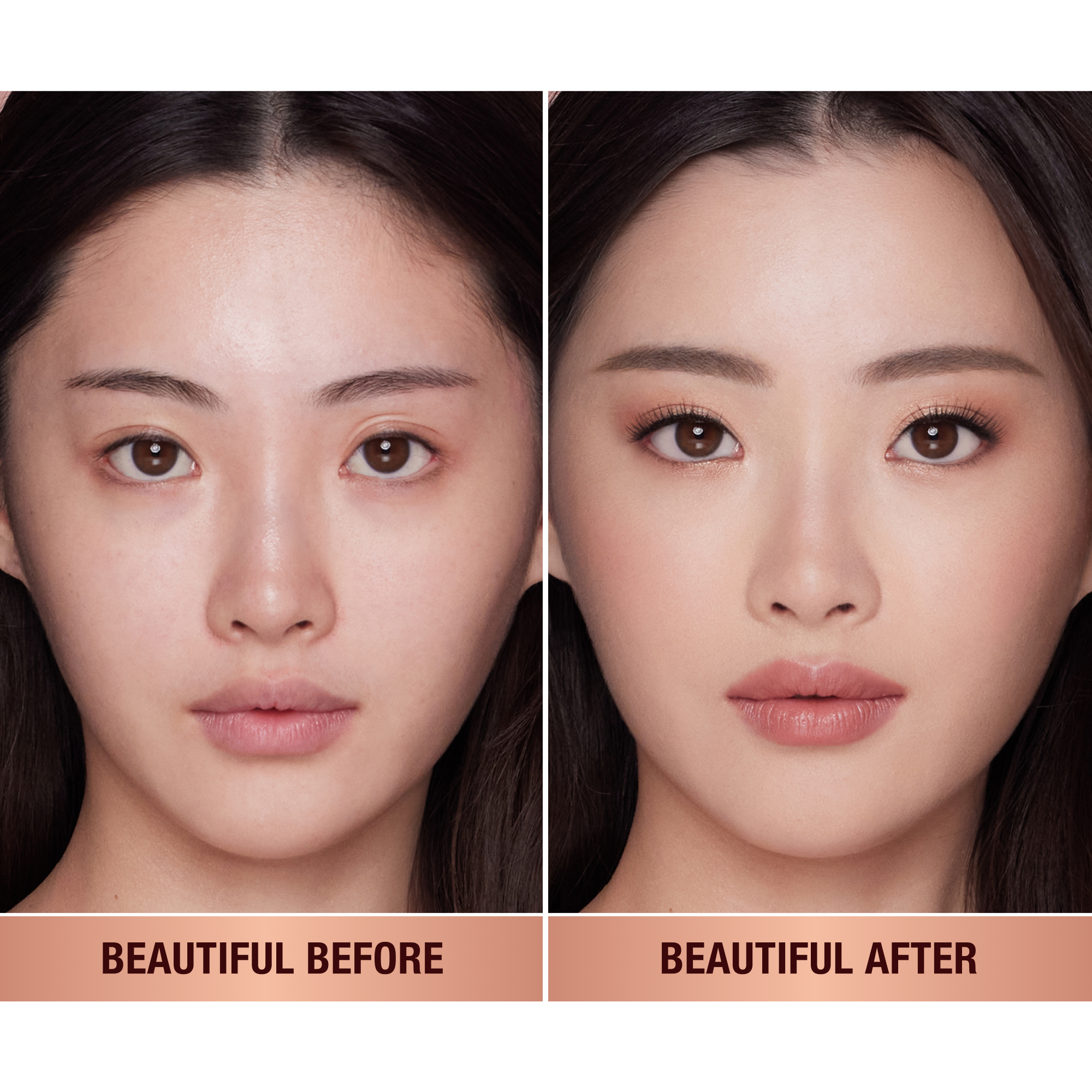 Model before and after wearing Pillow Talk