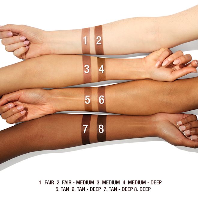 Arm swatch of all Hollywood Contour Wand Easy Liquid Contour shades Arm swatch of all Hollywood Contour Wand Easy Liquid Contour shades