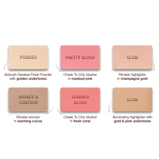 Glowing, Pretty Skin Palette - Highlighter & Blush - Face Glowing, Pretty Skin Palette - Highlighter & Blush - Face
