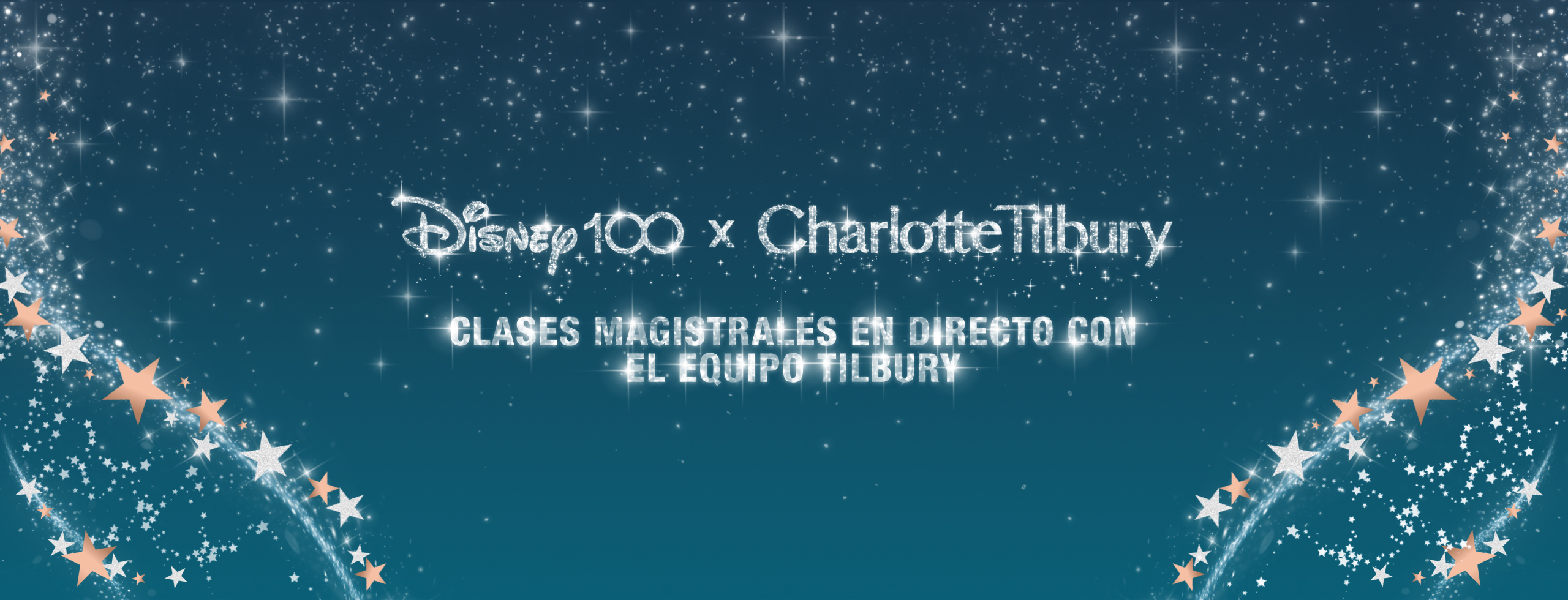 Model wearing glowy Disney-inspired makeup look.
