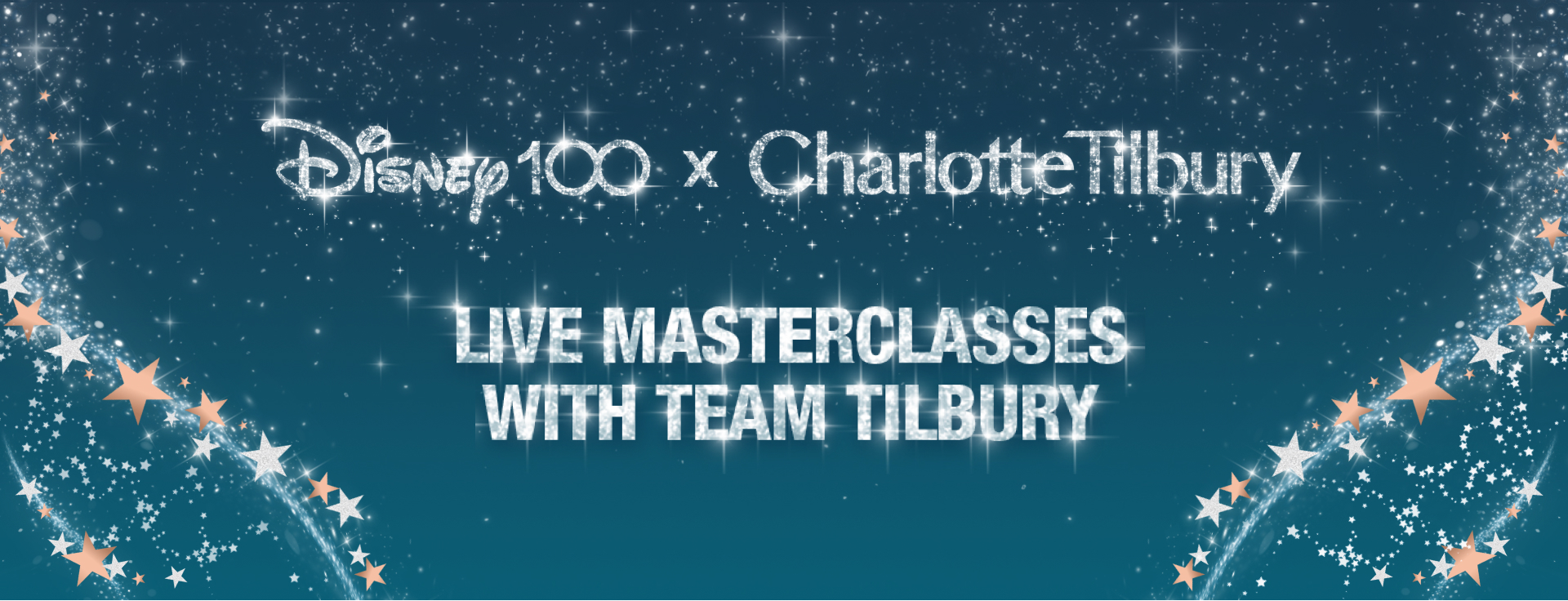 Model wearing glowy Disney-inspired makeup look.
