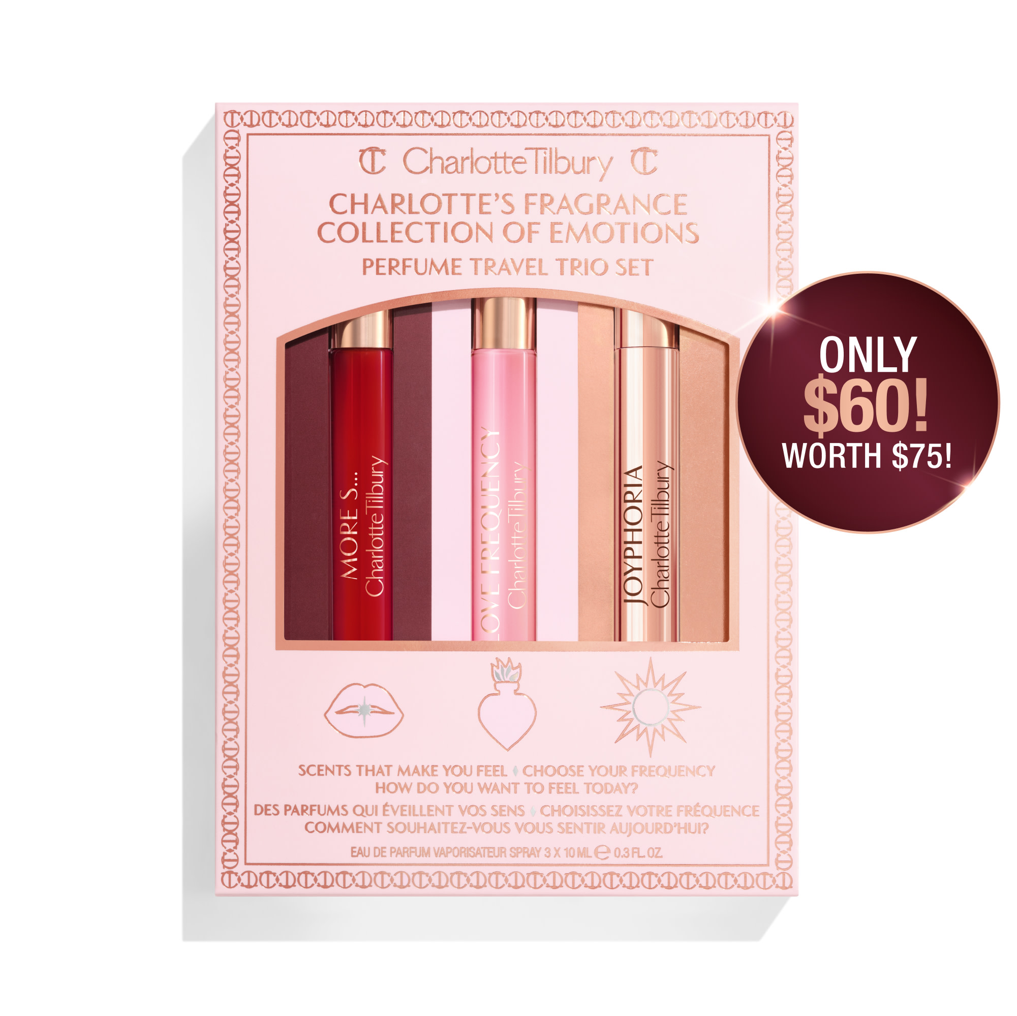 Charlotte Tilbury Fragrance Collection Of Emotions Perfume Travel Trio Set - Limited Edition Fragrance Kit