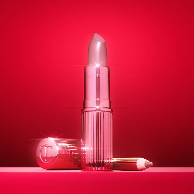 Hollywood Beauty Icon Valentine's Day pink lipstick with matching lip liner