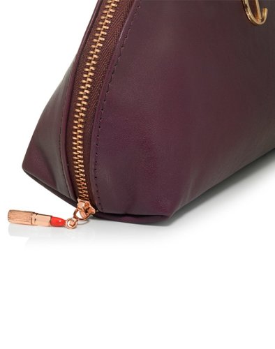 Curved Leather Pencil Pouch, Makeup and Cosmetics, Ready To Ship