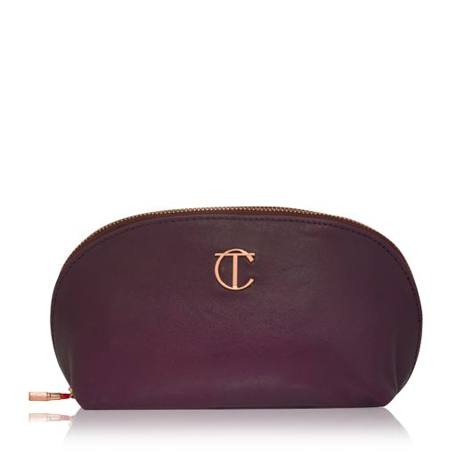 Charlotte Tilbury purple leather makeup bag