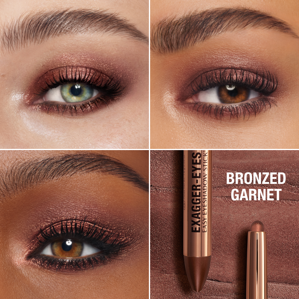 Exagger-eyes Eyeshadow Stick - Bronzed Garnet Model Close Up Eye Grid