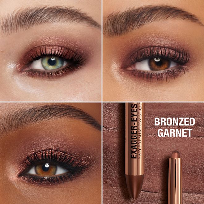 Exagger-eyes Eyeshadow Stick - Bronzed Garnet Model Close Up Eye Grid Exagger-eyes Eyeshadow Stick - Bronzed Garnet Model Close Up Eye Grid