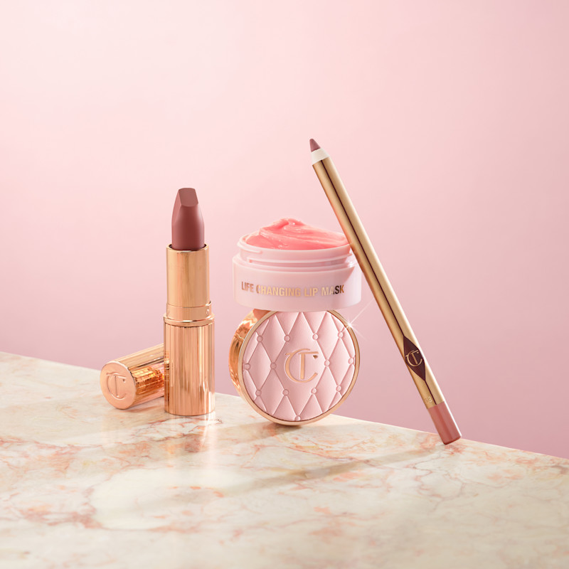 Clean Girl lip combo Pillow Talk lip liner and lip mask