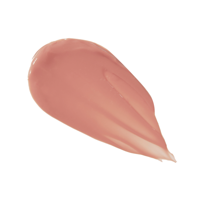 Swatch of a creamy lip and cheek tint in a soft nude brown shade.