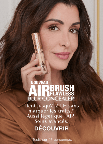 AIRBRUSH FLAWLESS BLUR CONCEALER ! Tient jusqu'à 24 H sans marquer les traits.* Aussi léger que l'AIR. Soins avancés.