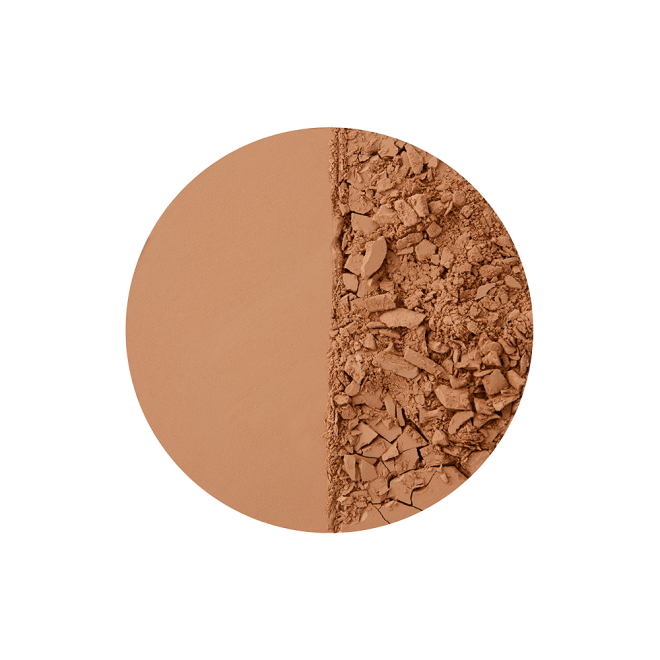 Swatch of a medium brown coloured powder bronzer.