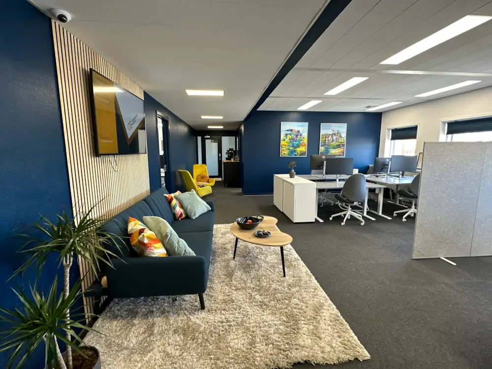 Førstehåndsindtrykket af kontoret på Trindsøvej