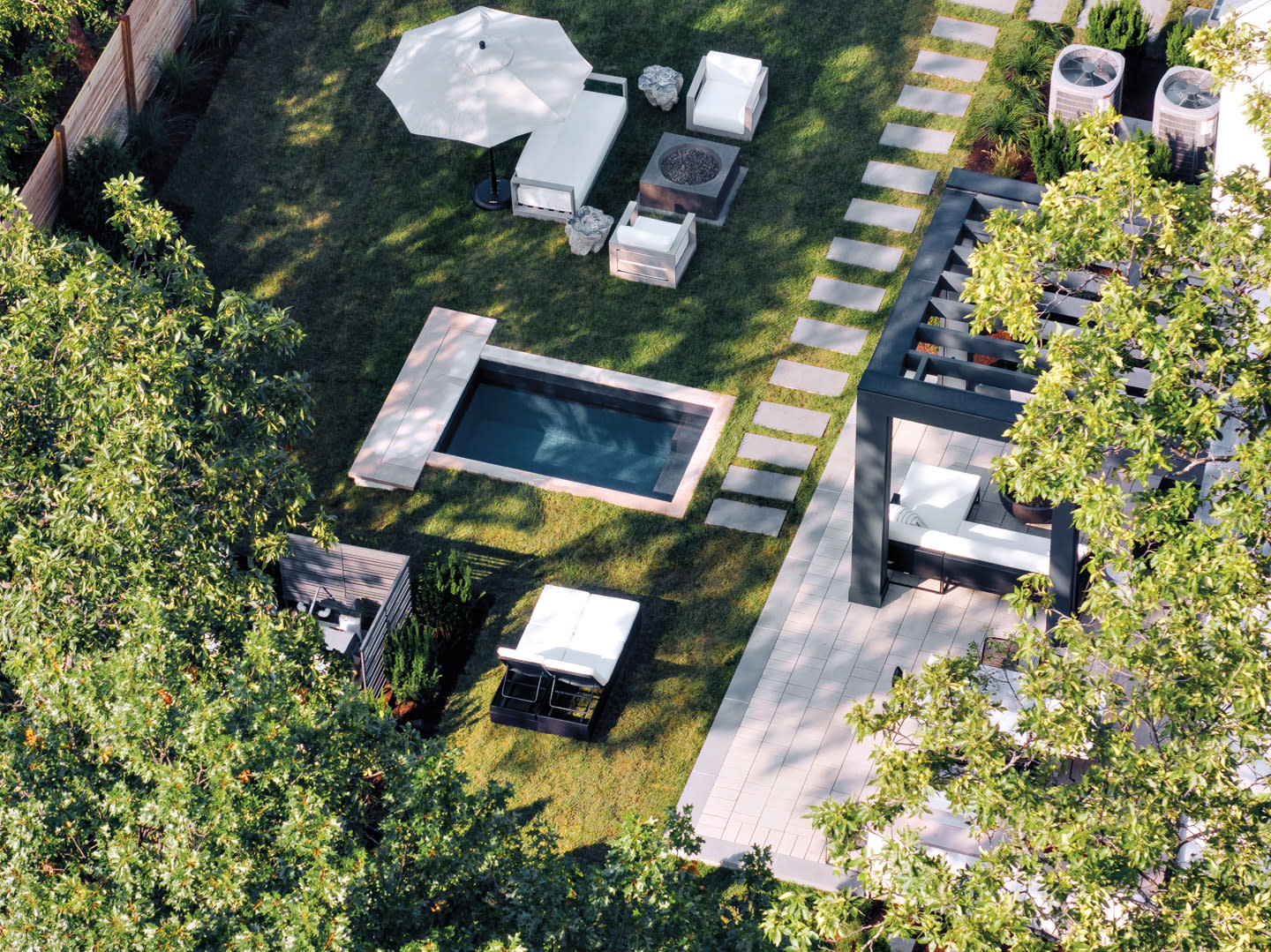 aerial view of a plunge pool