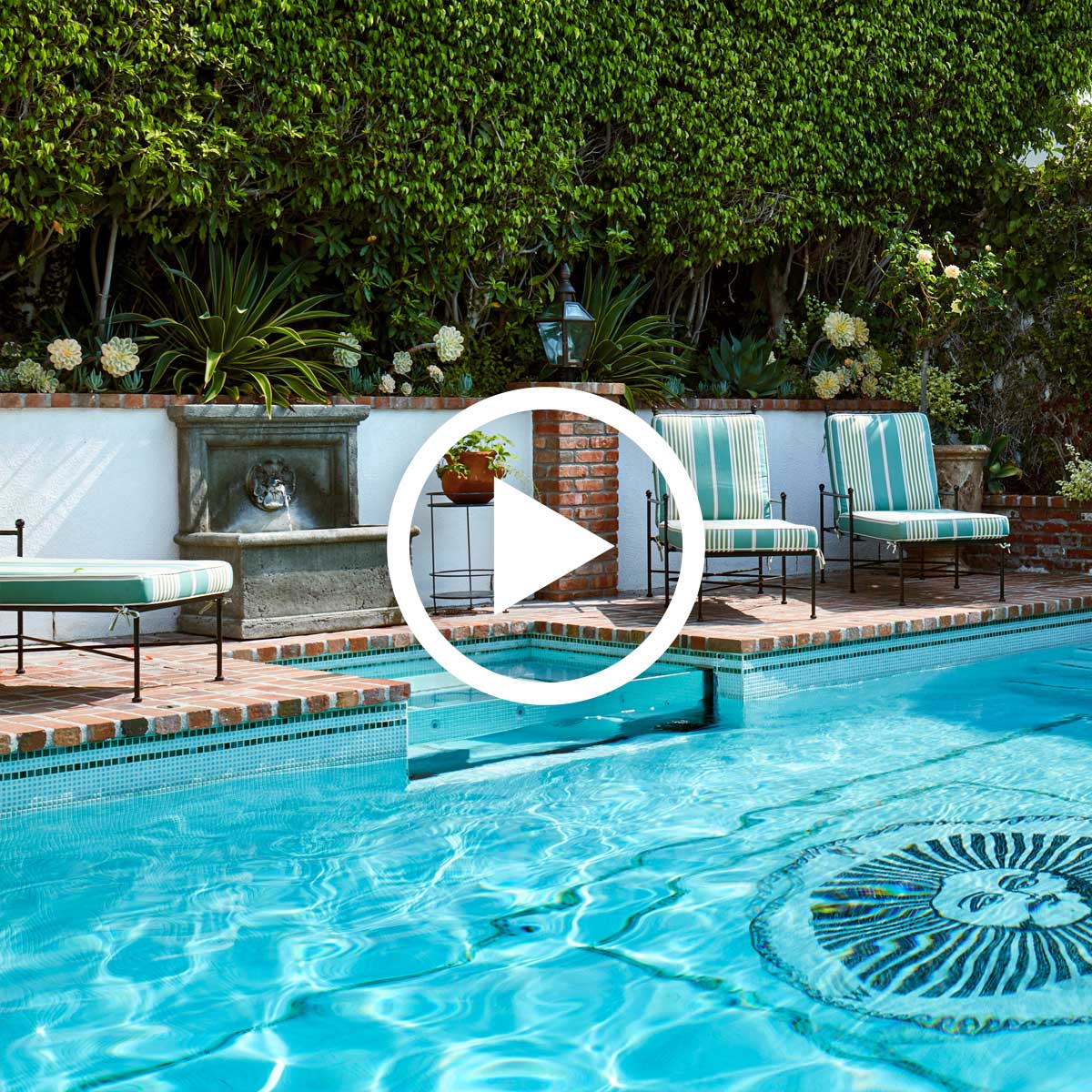 pool deck with lush landscaping by viola gardens