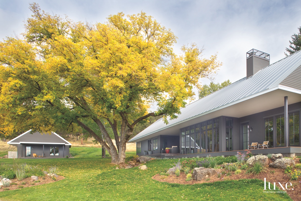 farmhouse gray exterior landscape