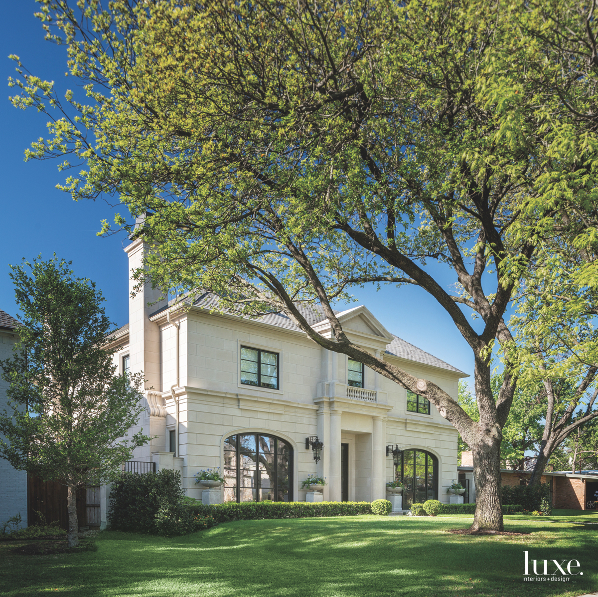 traditional white exterior landscape