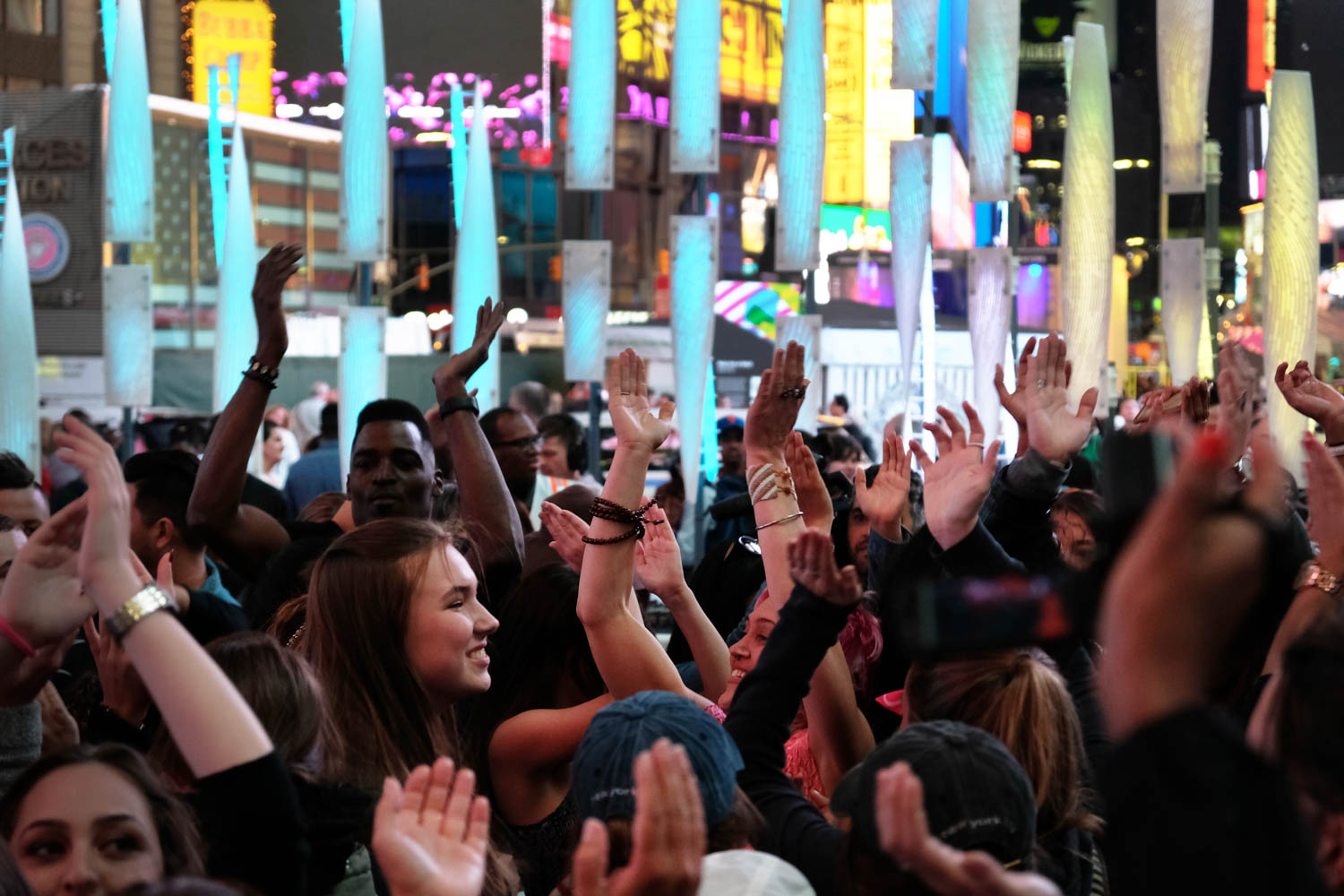 people dancing in the streets of NYC