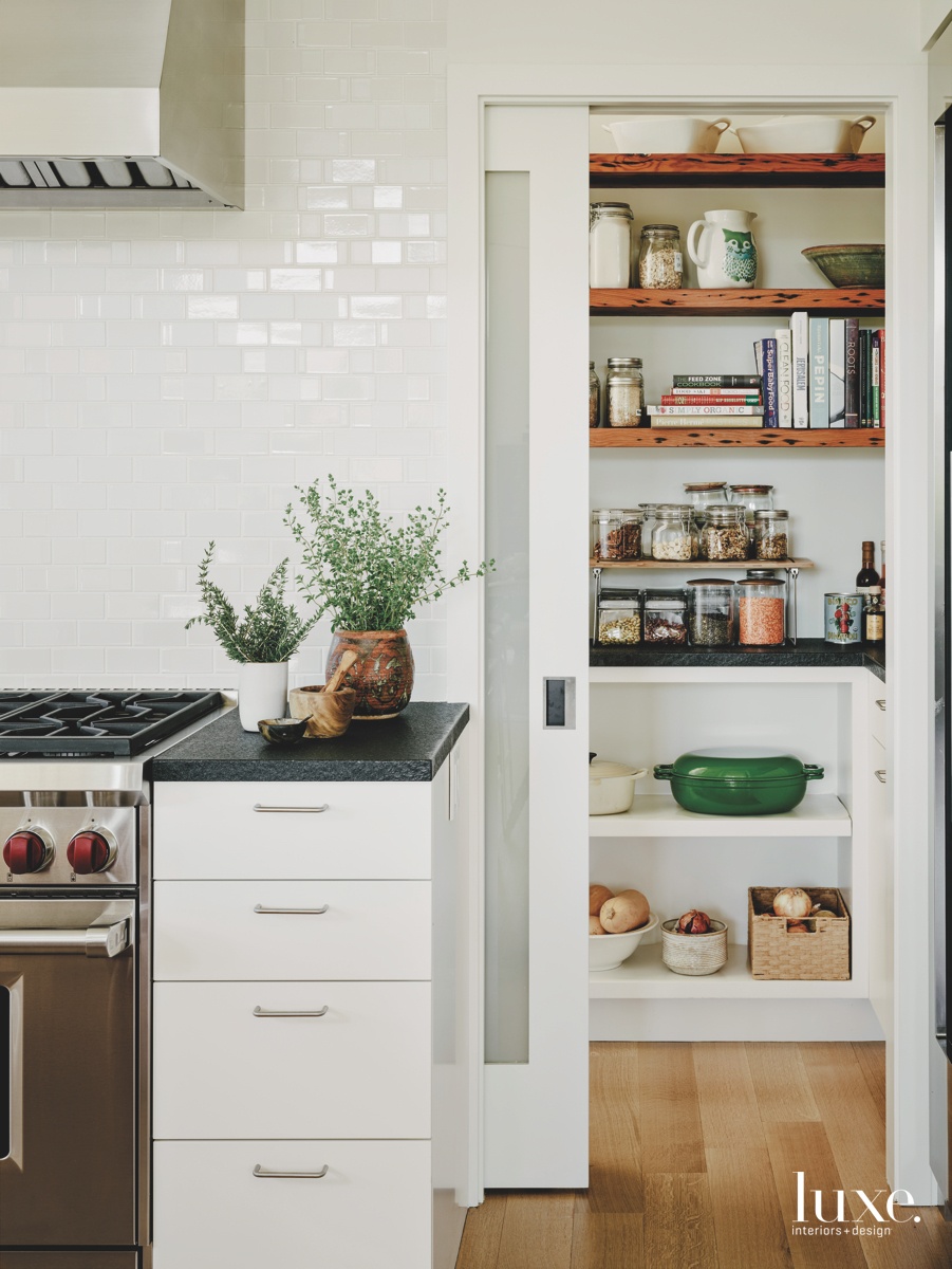 midcentury modern kitchen white oak flooring