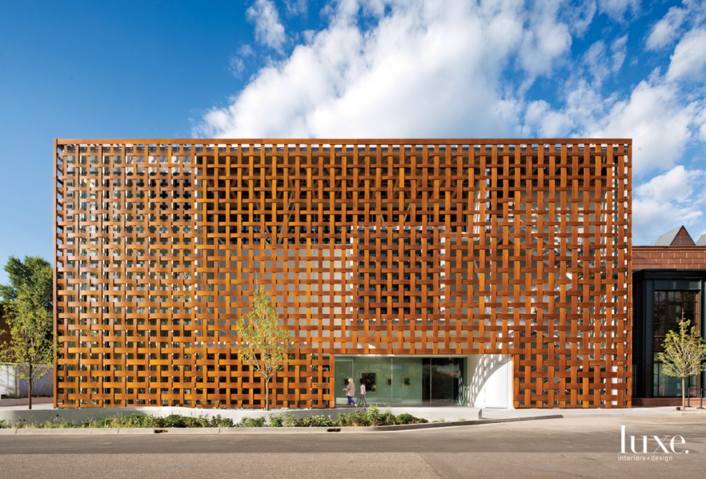 brown wooden wall facade of building