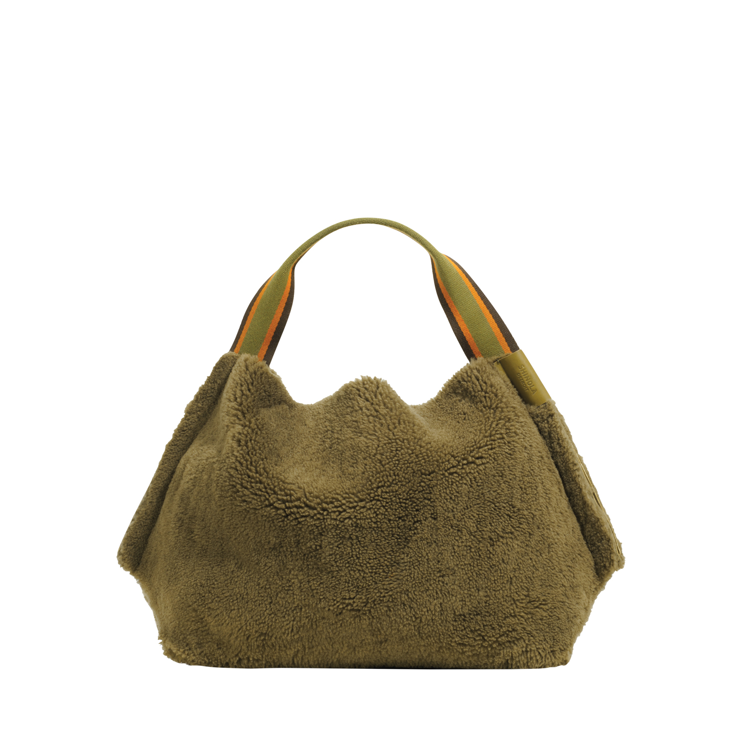 dark green fuzzy bag