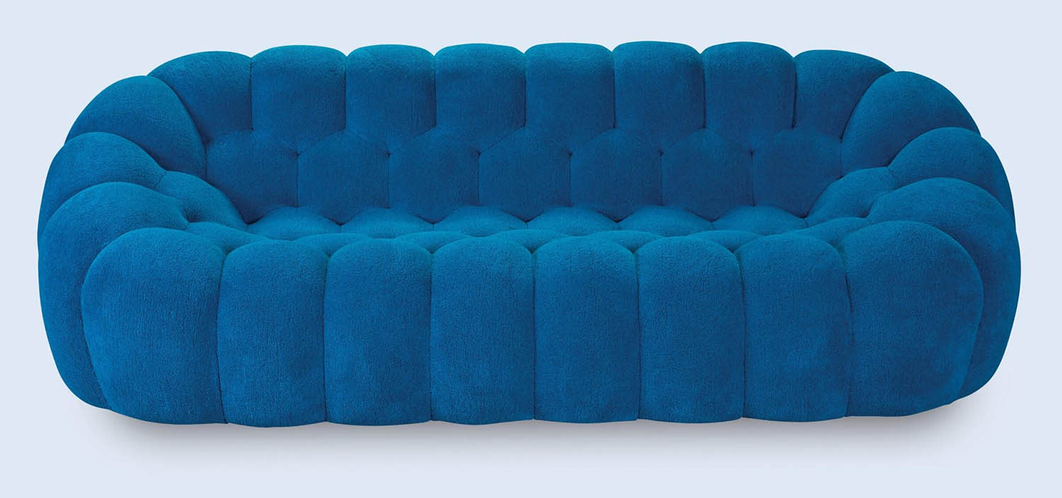 Bubble Large 3-Seat Sofa in Bleuet with Sacha Lakic
