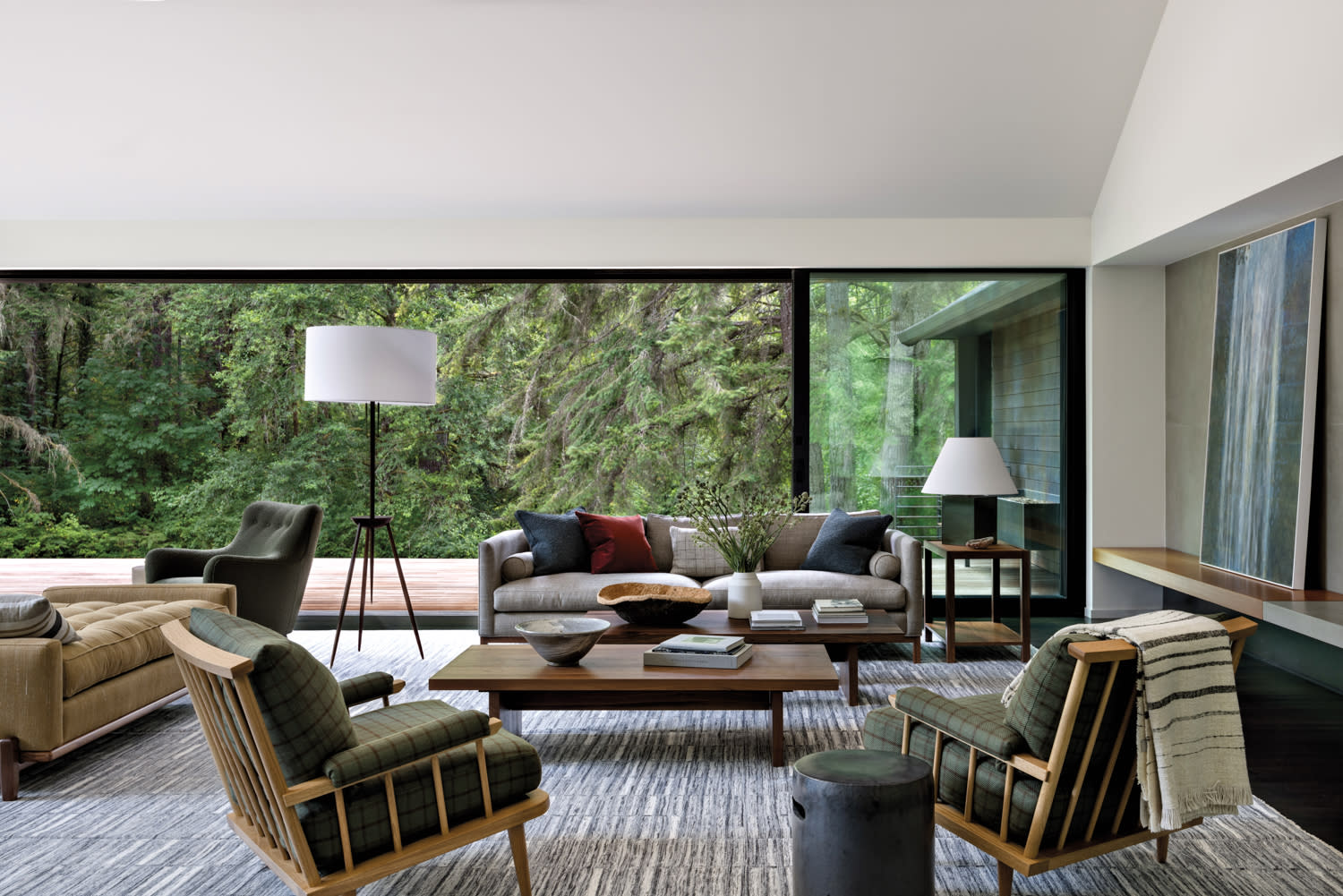 modern living room with contemporary Pacific Northwest-style design