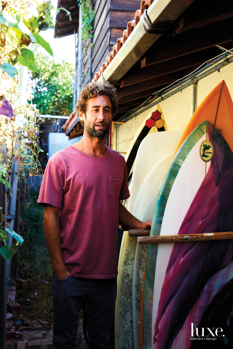 Joe Skoby and surfboards