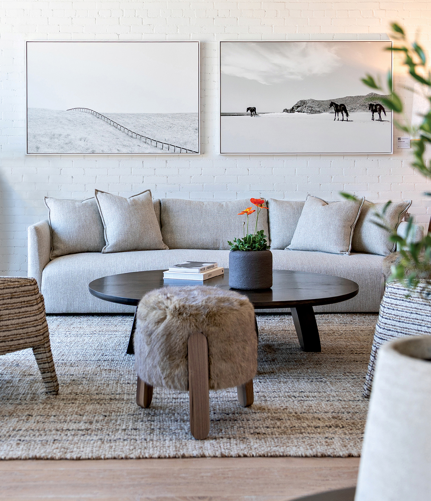 living room vignette at Verellen's Dallas showroom