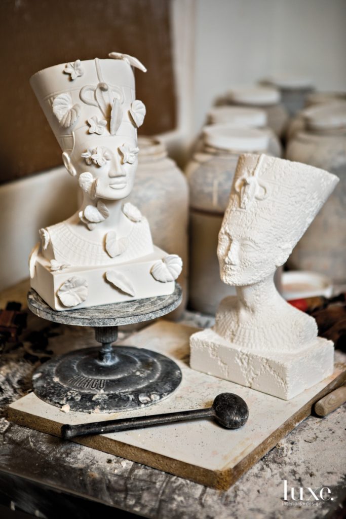 Doucet confronts gentrification his ceramic series "White Noise: When Raindrop Whispers and Moonlight Screams in Silence.
