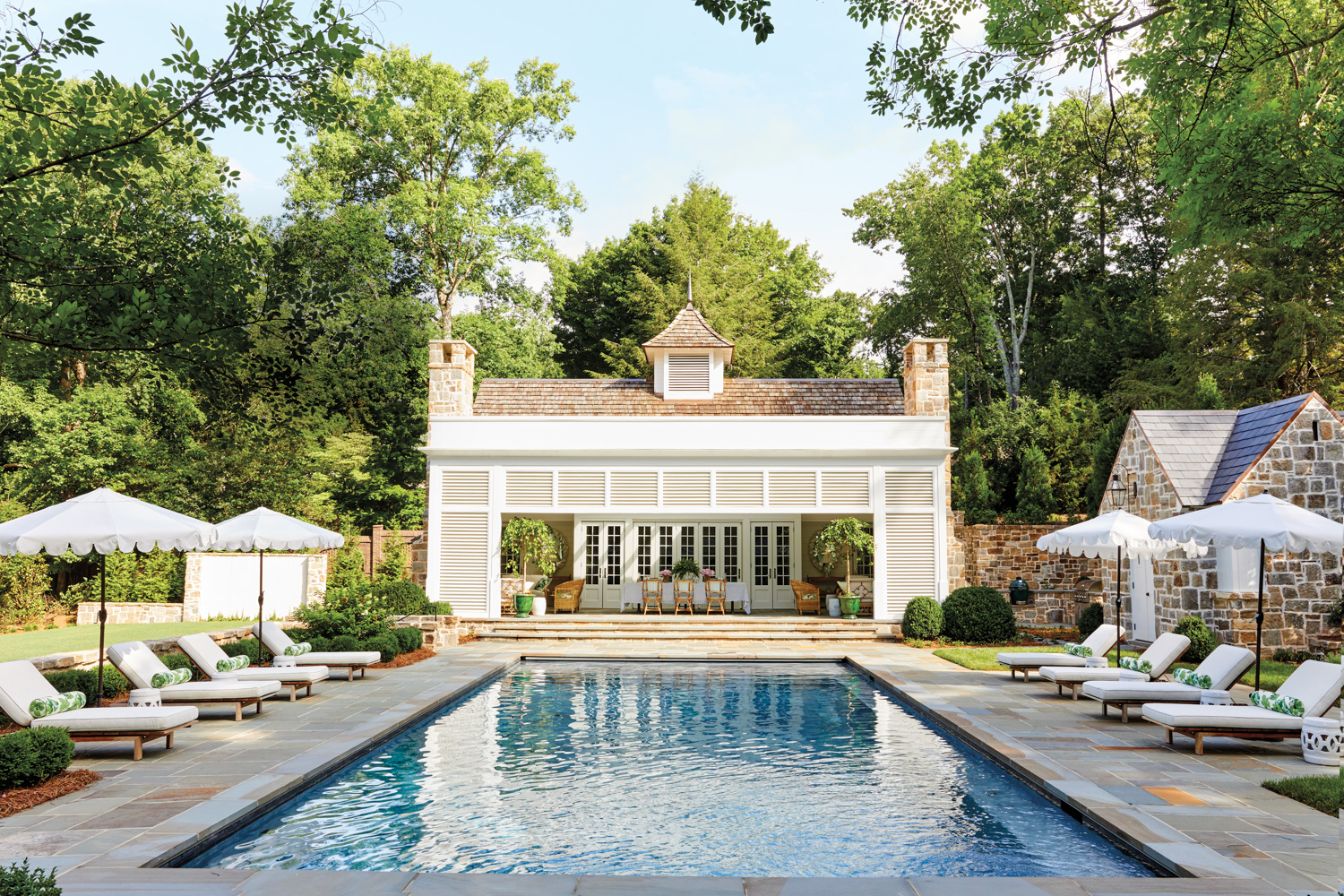 exterior of a haute pool house