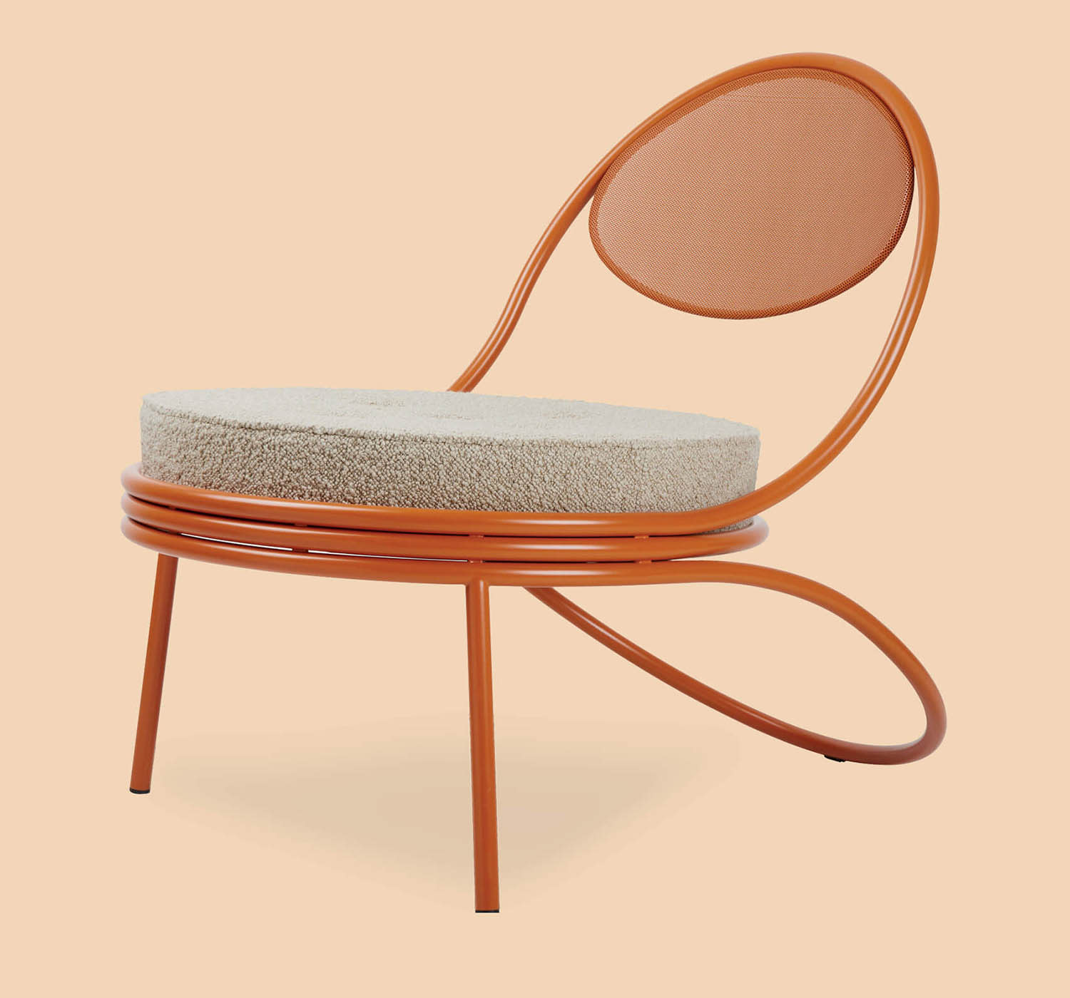Copacabana Lounge Chair in International Orange by Mathieu Matégot
