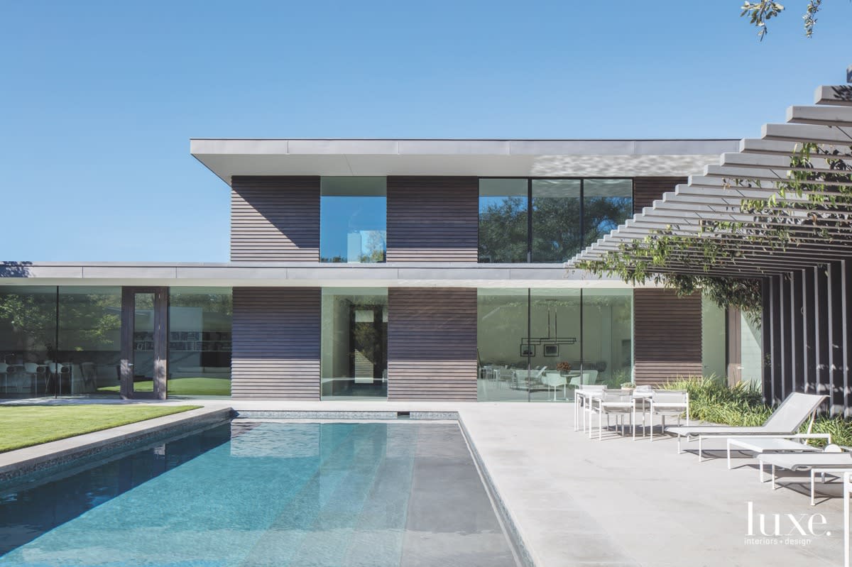 modern exterior and pool