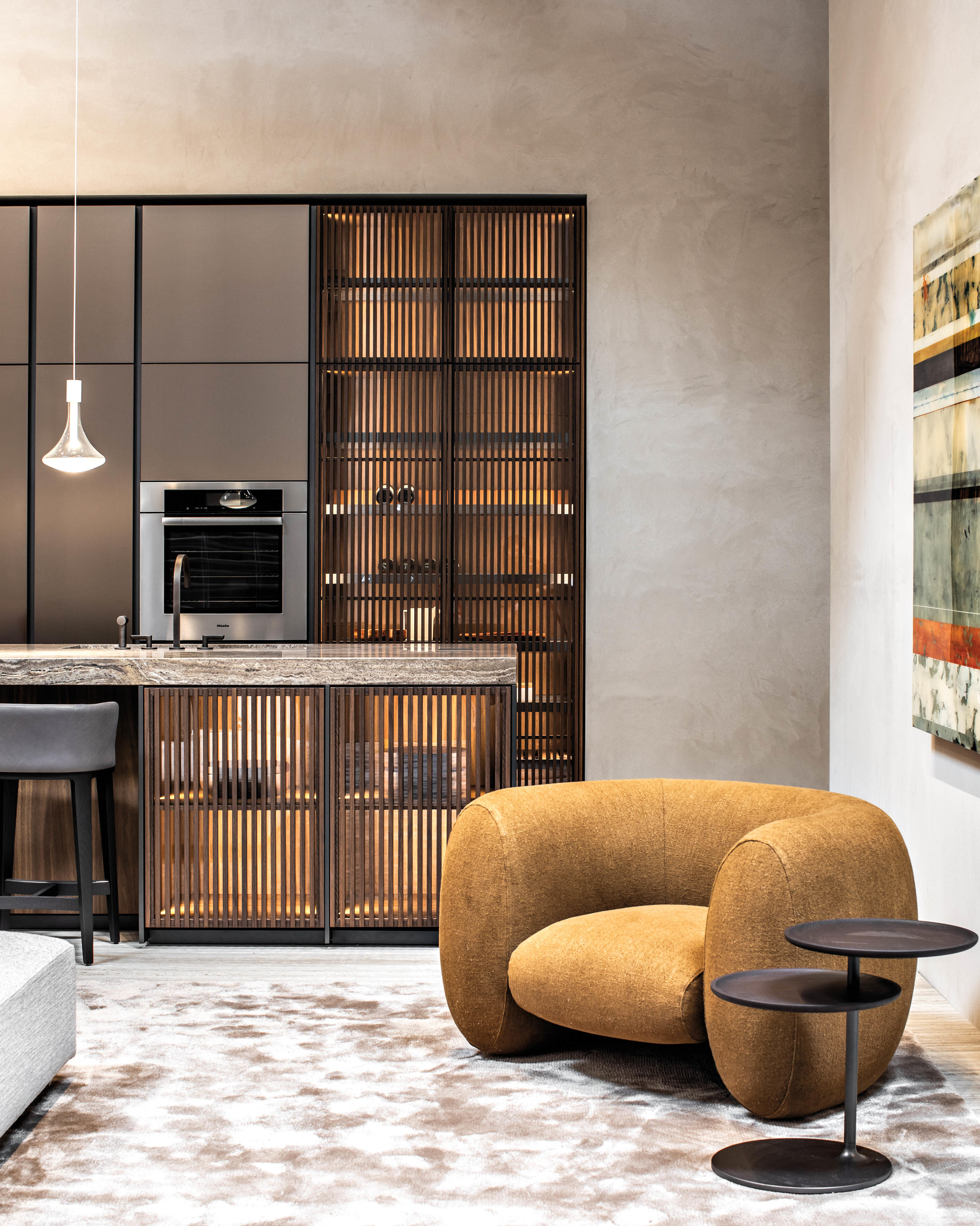 built-in kitchen at the Molteni&C Flagship store in San Francisco 