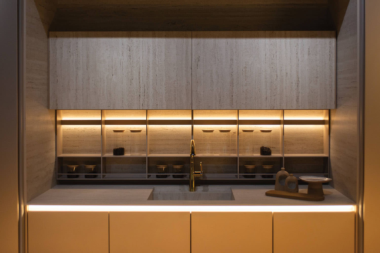kitchen vignette inside the Dell Anno showroom in Denver, Colorado