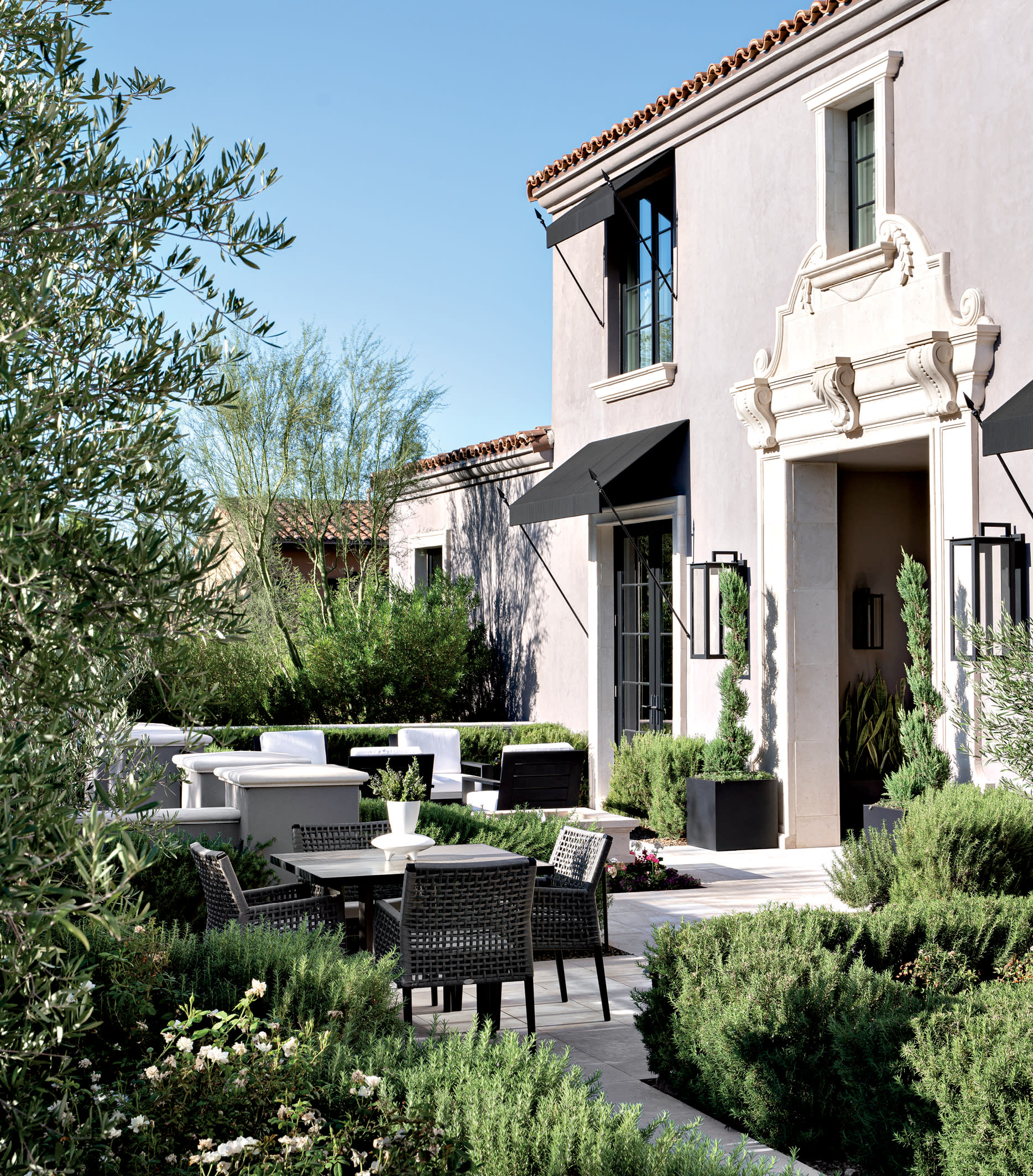 light pink stucco exterior of an Arizona home