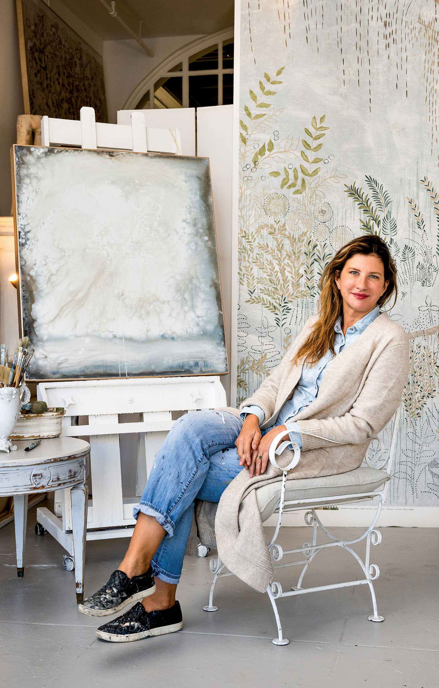 Colette Cosentino with her Schumacher textile collaboration 