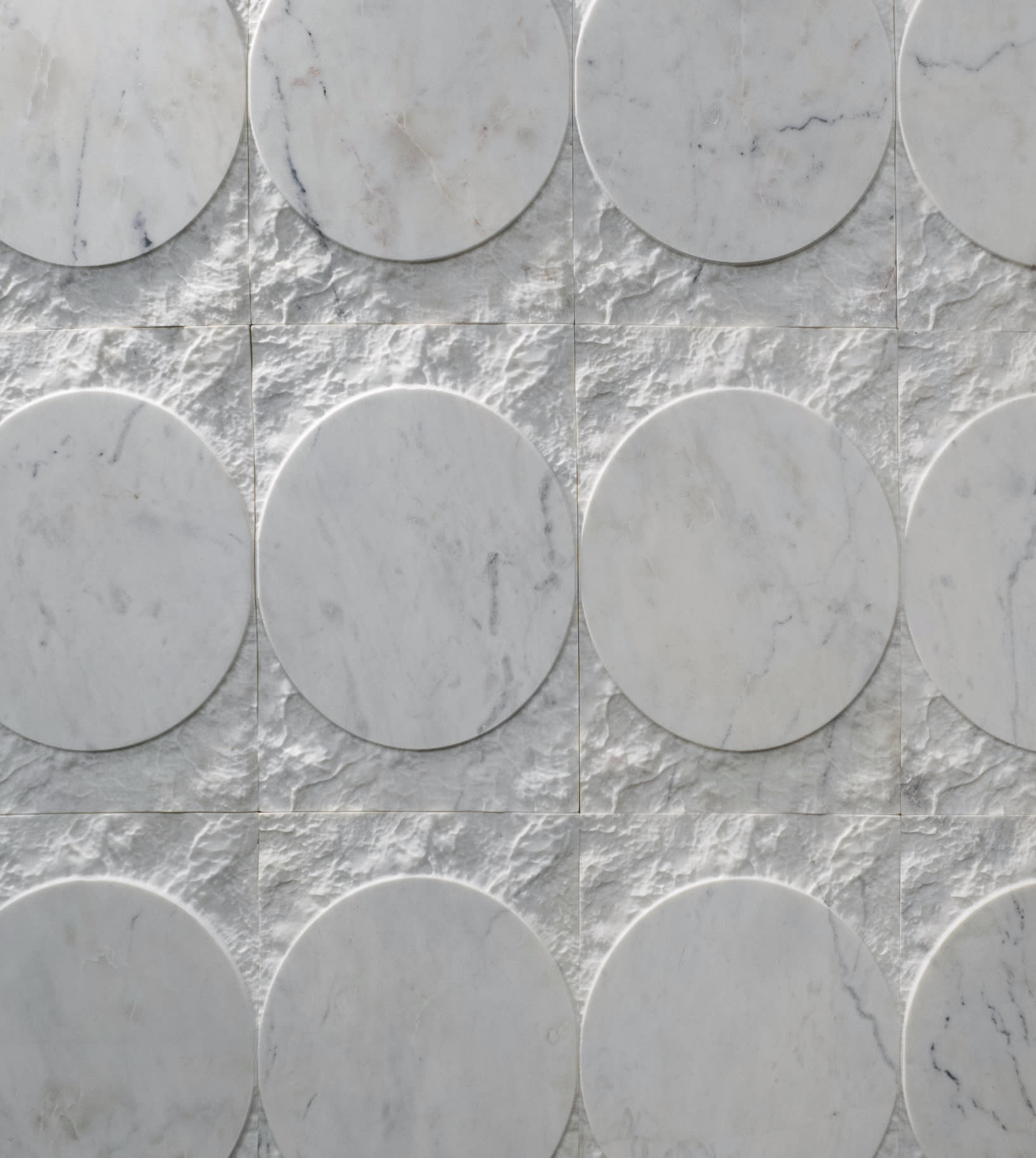 Artistic Tile white marble with spherical curves